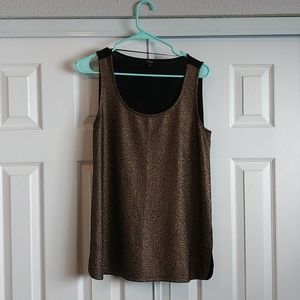 Sparkly Gold & Black Tank Top - Size Large